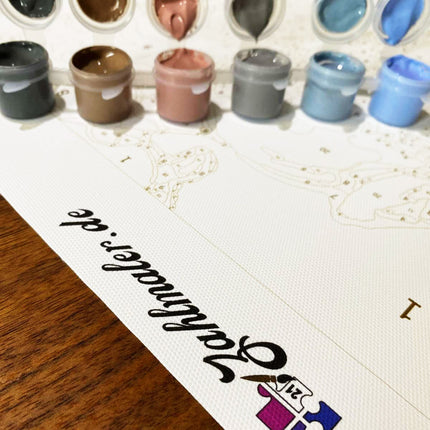 Pomeranian Schlumpf Kätzchen Spaß Porträt | Malen nach Zahlen-Zahlmaler.de