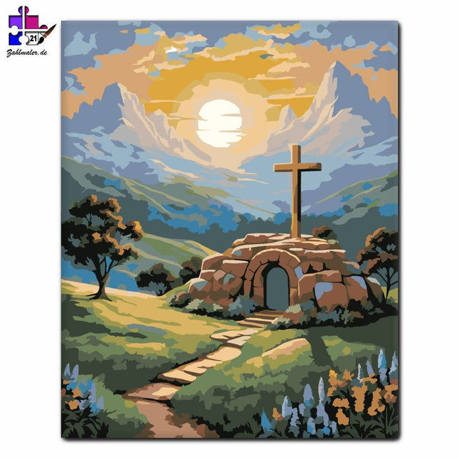 Osterdämmerung und das leere Grab | Malen nach Zahlen-Zahlmaler.de