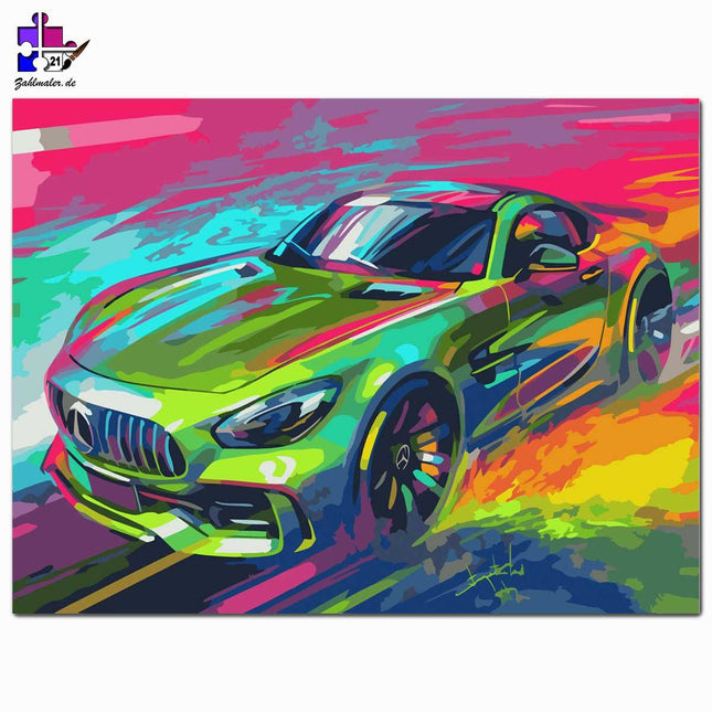 NEON Mercedes AMG GT | Malen nach Zahlen-Zahlmaler.de
