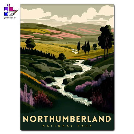 Poster Northumberland | Malen nach Zahlen