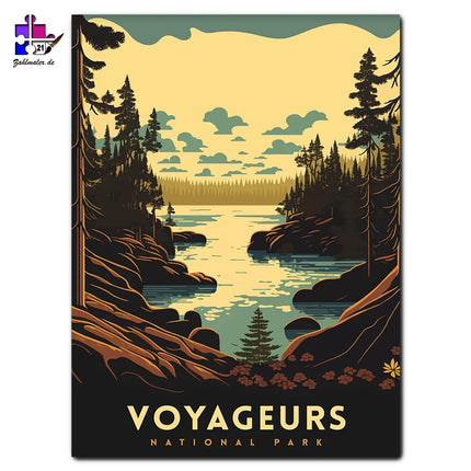 Nationalpark Voyageurs in Pastell | Malen nach Zahlen