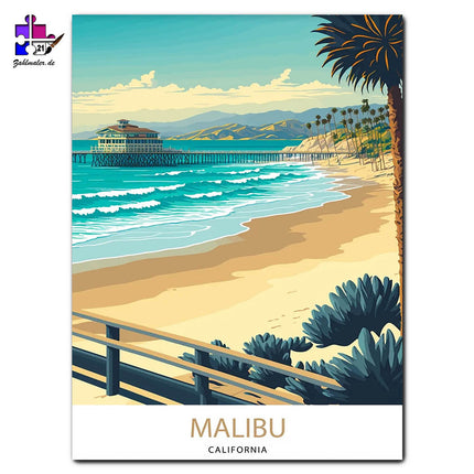 Der Malibu Strand | Malen nach Zahlen