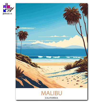 Die Malibu Küste | Malen nach Zahlen