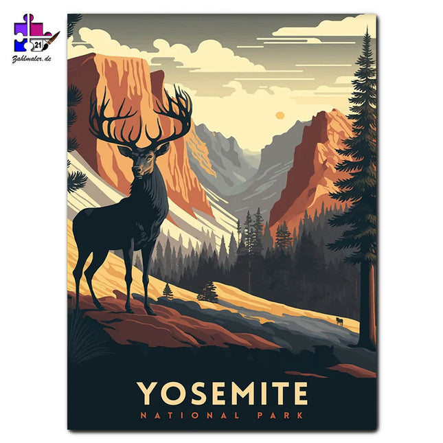 Das Reh im Yosemite Nationalpark | Malen nach Zahlen