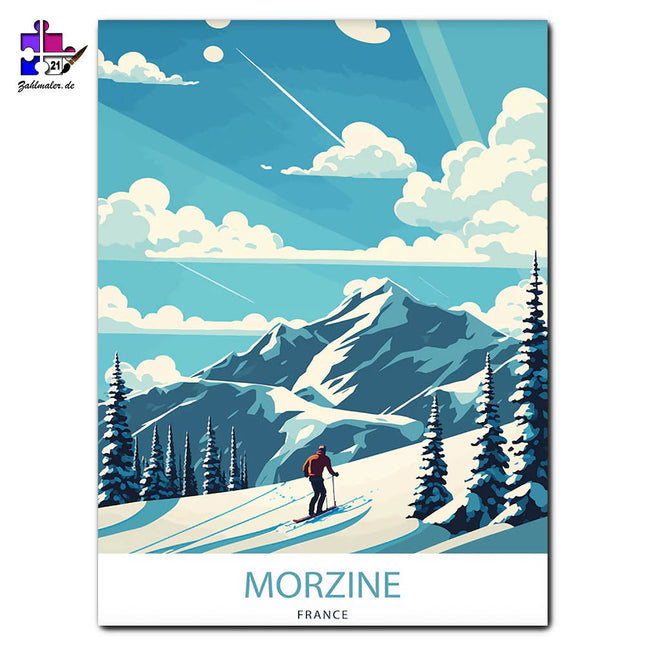 Skifahren in Morzine | Malen nach Zahlen