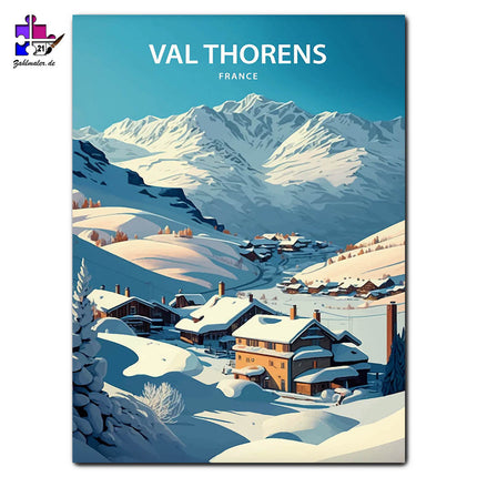 Das Dorf Val Thornes | Malen nach Zahlen