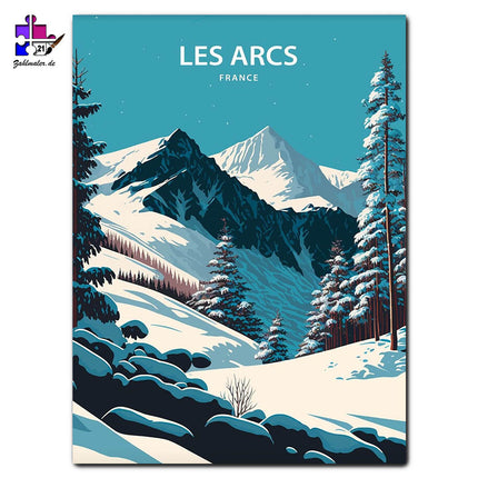 Die Aussicht aus Les Arcs | Malen nach Zahlen