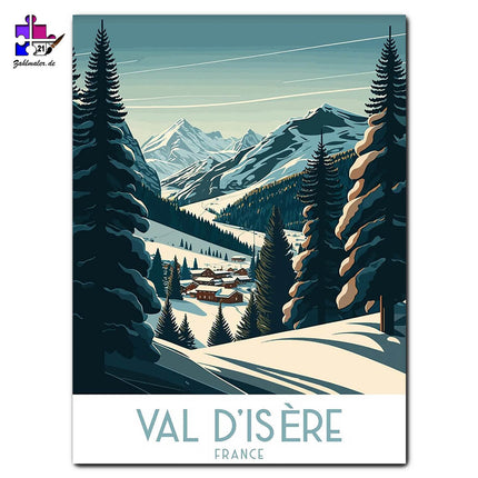 Ausblick auf Val D'isere | Malen nach Zahlen
