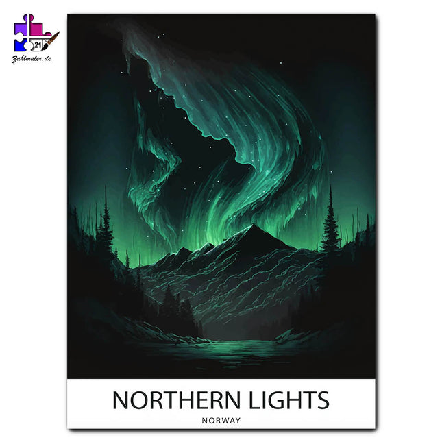 Polarlichter in Norwegen | Malen nach Zahlen