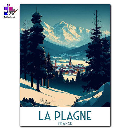 Ausblick auf La Plagne | Malen nach Zahlen