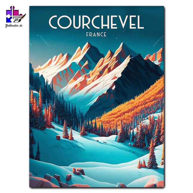 Die Courcheveler Bergel | Malen nach Zahlen