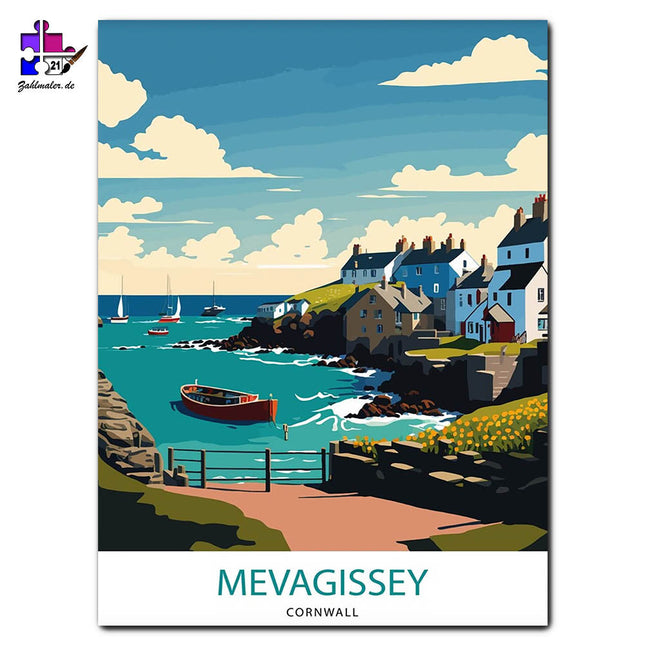 Der Hafen von Mevagissey | Malen nach Zahlen