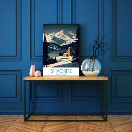 Der See und St. Moritz | Malen nach Zahlen