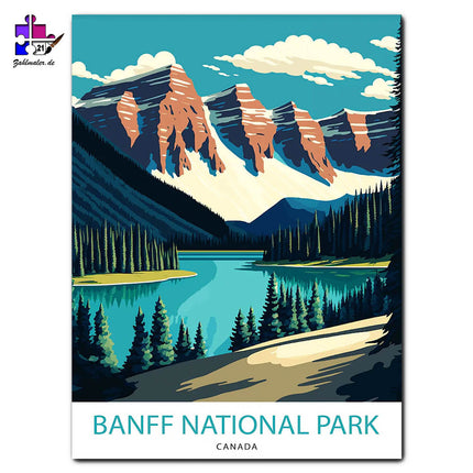 Der See im Banff Nationalpark | Malen nach Zahlen