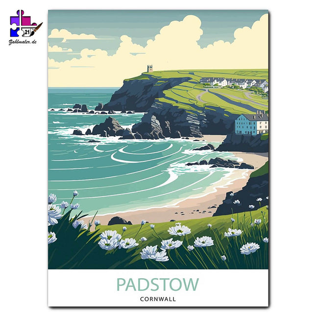 Die Küste von Padstow | Malen nach Zahlen