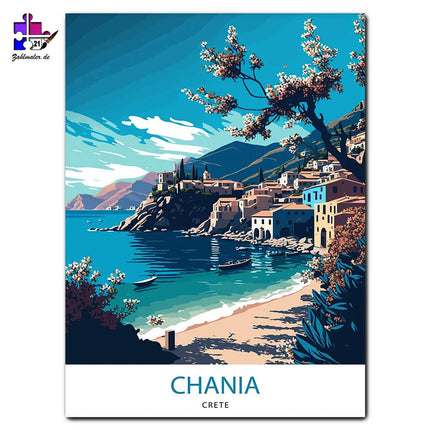 Das Dorf Chania auf Kreta | Malen nach Zahlen