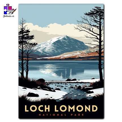 Loch Lomond Nationalpark im Winter | Malen nach Zahlen