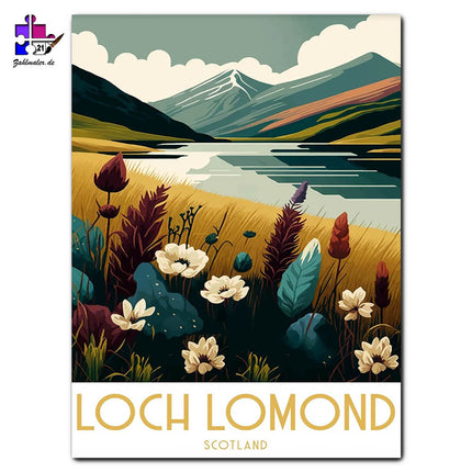 Die Blumen von Loch Lomond | Malen nach Zahlen