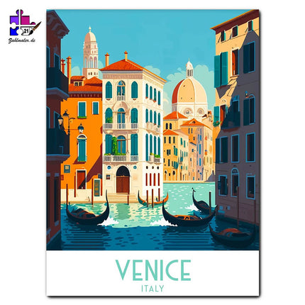 Die Kanäle von Venedig | Malen nach Zahlen