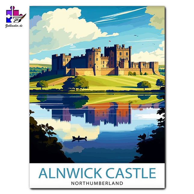Die Burg von Alnwick | Malen nach Zahlen