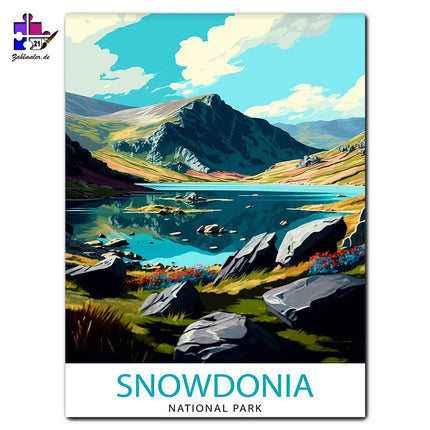 Snowdonia Nationalpark und die Reflexion | Malen nach Zahlen