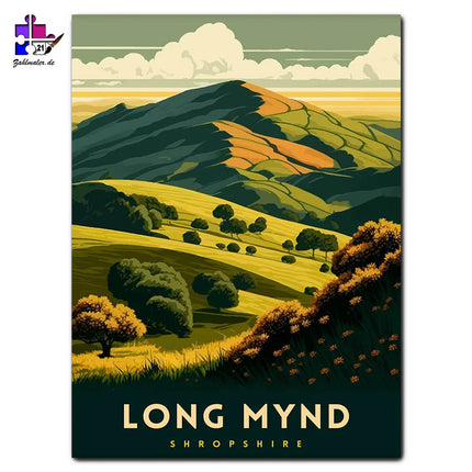 Die Hügel von Long Mynd | Malen nach Zahlen