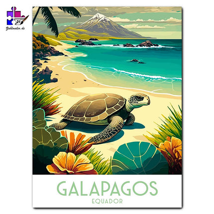 Die Schildkröte auf Galapagos | Malen nach Zahlen