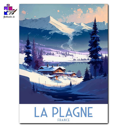 Der See von La Plagne | Malen nach Zahlen