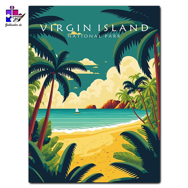 Die Küsten im Virgin Island Nationalpark | Malen nach Zahlen