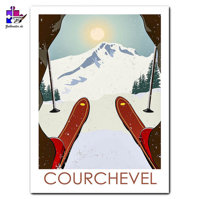 Skier in Courchevel | Malen nach Zahlen