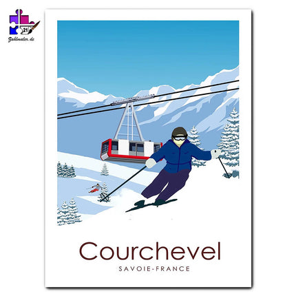 Skifahren in Courchevel | Malen nach Zahlen