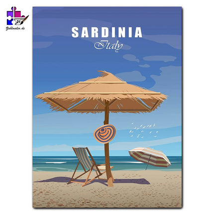 Strand auf Sardinien | Malen nach Zahlen