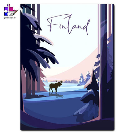 Der Elch in Finland | Malen nach Zahlen