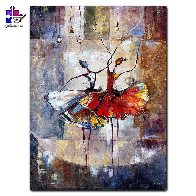 Abstraktes Ballett - 1 | Malen nach Zahlen-Zahlmaler.de