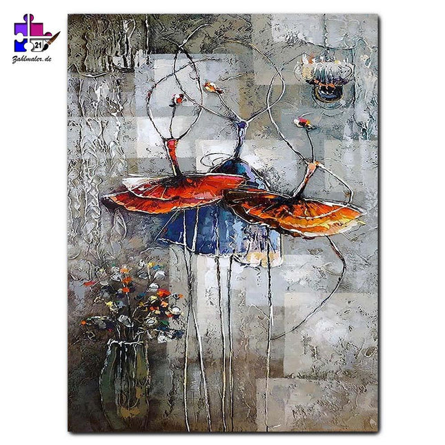 Abstraktes Ballett - 2 | Malen nach Zahlen-Zahlmaler.de