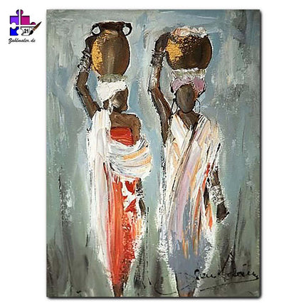 Afrikanische Frauen mit Wasserkrügen | Malen nach Zahlen-Zahlmaler.de