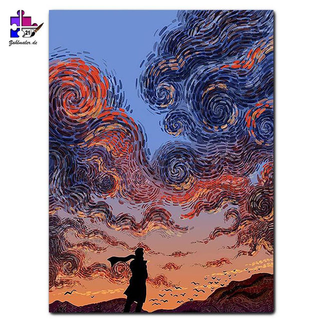 Arabischer Himmel bei Sonnenaufgang | Malen nach Zahlen-Zahlmaler.de