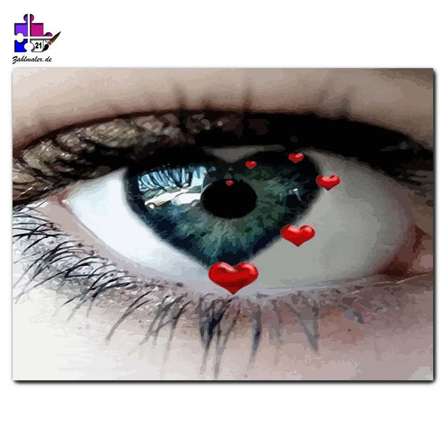 Auge in Herz Form | Malen nach Zahlen-Zahlmaler.de