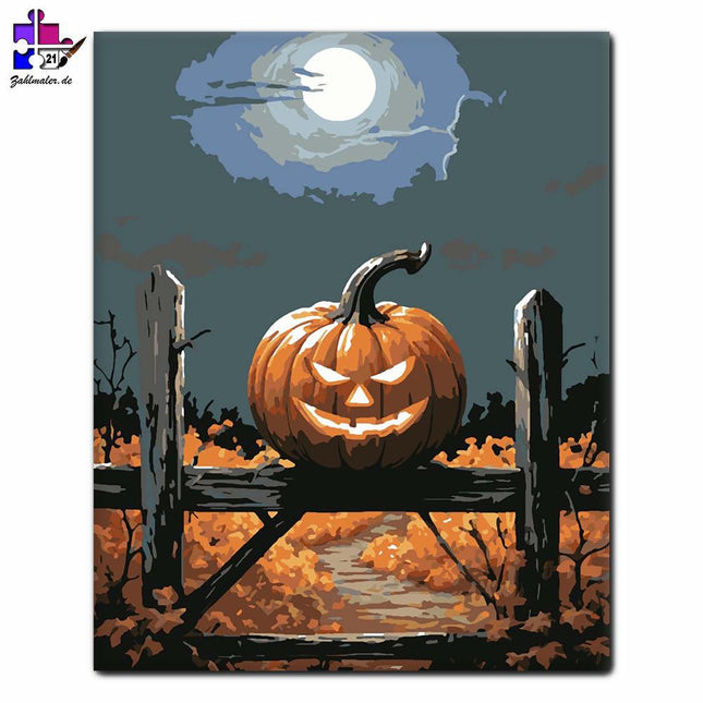 Laterne im Licht des Vollmondes | Malen nach Zahlen-Zahlmaler.de