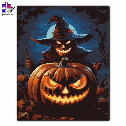 Gruselige Halloween-Nacht | Malen nach Zahlen-Zahlmaler.de