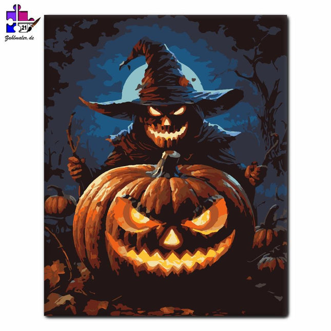 Gruselige Halloween-Nacht | Malen nach Zahlen-Zahlmaler.de