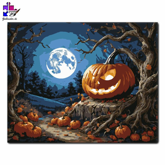 Halloween im Mondschein | Malen nach Zahlen-Zahlmaler.de