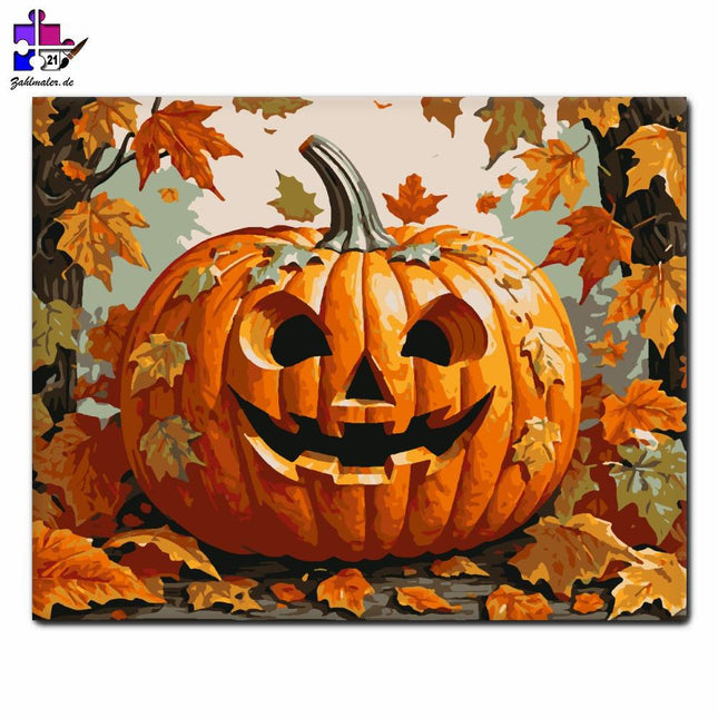 Herbst Jack-o-Lantern | Malen nach Zahlen-Zahlmaler.de