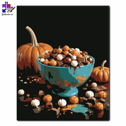 Halloween-Süßigkeitskavalkade | Malen nach Zahlen-Zahlmaler.de