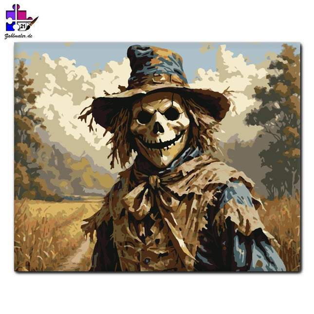 Vogelscheuche auf dem Herbstfeld | Malen nach Zahlen-Zahlmaler.de