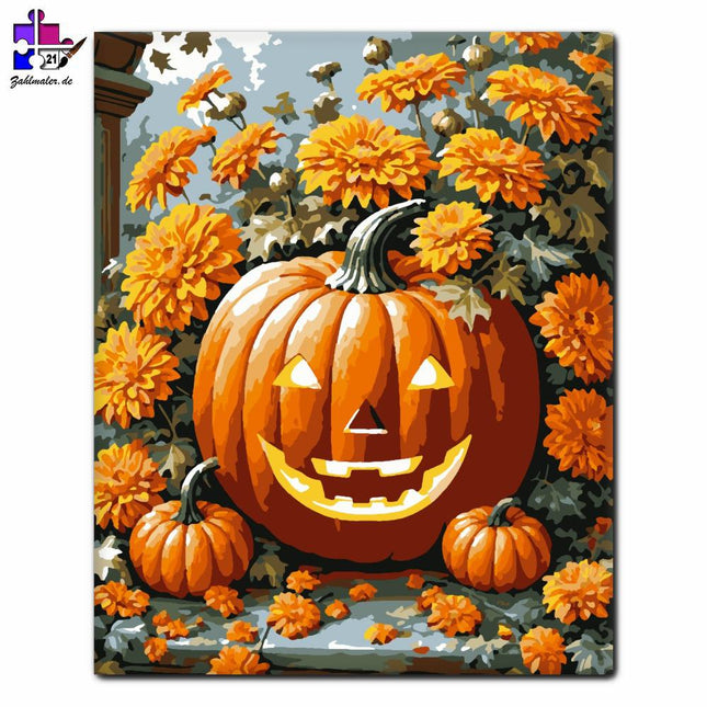 Laternen und Blumen | Malen nach Zahlen-Zahlmaler.de