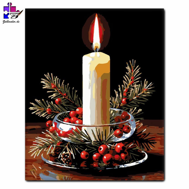 Harmonie des leuchtenden Kerzenlichts | Malen nach Zahlen-Zahlmaler.de