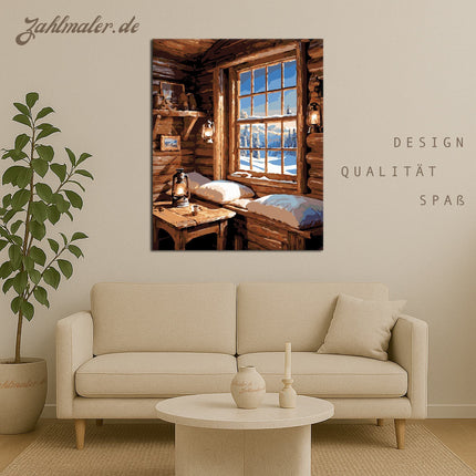 Idyllisches verschneites Cottage | Malen nach Zahlen-Zahlmaler.de