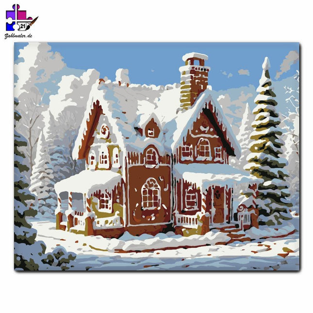 Lebkuchen-Winterwunder | Malen nach Zahlen-Zahlmaler.de