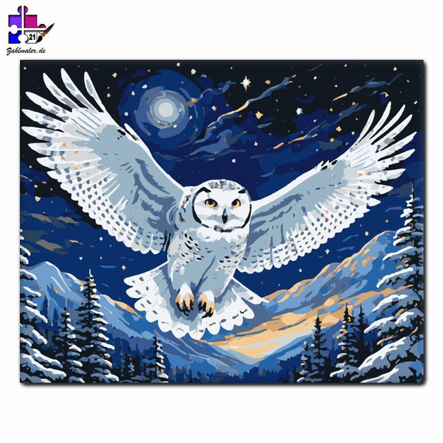 Brosche der Nachteule | Malen nach Zahlen-Zahlmaler.de